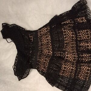Self Portrait Lace Black Heavy Knit Dress